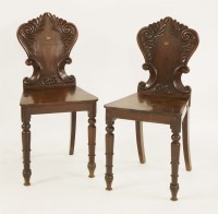 Lot 624 - A pair of Victorian mahogany chairs