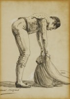 Lot 321 - Raoul Millais (1901-1999)
'PEON ARRANGING HIS CAPOTE'
Signed l.l.