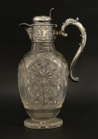 Lot 65 - An Edward VII silver-mounted cut glass claret jug