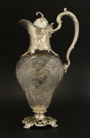Lot 66 - A Victorian silver-mounted cut glass claret jug