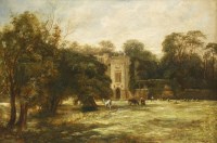 Lot 361 - Circle of Frederick Henry Henshaw (1807-1891)
A MANOR IN A WOODED LANDSCAPE