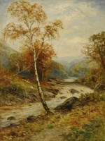 Lot 362 - Ernest Walbourn (1872-1927)
A HIGHLAND RIVER IN AUTUMN
Signed l.r.