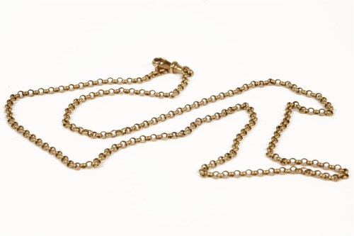 Lot 1047 - A 9ct gold belcher link chain with swivel clasp
15.99g