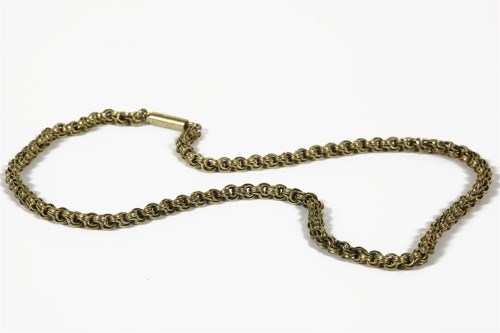 Lot 1009 - A gold three row fancy link belcher chain (tested as approximately 9ct)
20.14g