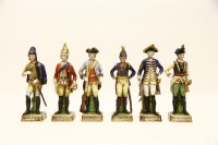 Lot 1213 - A set of six Capo di Monte soldiers