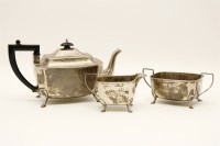 Lot 1171 - A three piece tea set