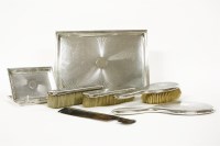 Lot 1160 - A silver eight piece dressing table set