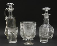 Lot 1320 - Eleven cut glass decanters