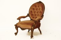 Lot 1838 - A Victorian carved walnut armchair