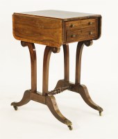 Lot 1760 - A Victorian rosewood inlaid drop flap work table