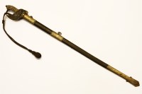 Lot 1352 - A 19th Century naval sword with brass mounts and shagreen handle