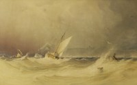 Lot 309 - Anthony Vandyke Copley Fielding POWS (1787-1855)
SHIPPING OFF WHITBY
Watercolour with scratching out
52 x 81 cm