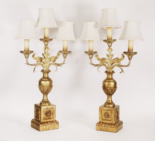 Lot 11 - A pair of giltwood and cast metal