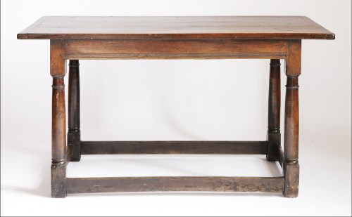 Lot 114 - An oak plank top serving table