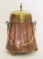 Lot 94 - A Dutch coppered and brass lidded 'doofpot' (ash can)