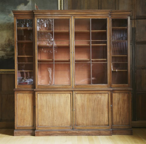 Lot 176 - A George lll mahogany breakfront bookcase