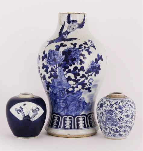 Lot 161 - Two Chinese blue and white ginger jars