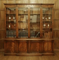 Lot 204 - A reproduction mahogany breakfront bookcase