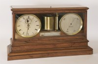 Lot 201 - A large walnut cased desktop clock