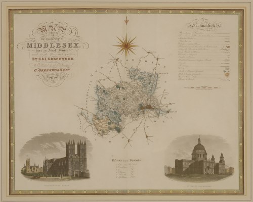 Lot 137 - A 'map of the county of Middlesex from an actual survey made in the years 1819 and 1820 by C & I Greenwood