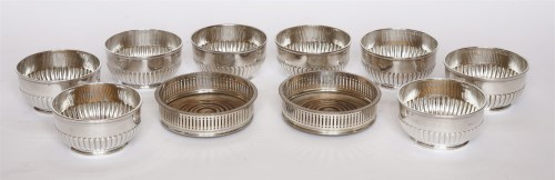Lot 219 - Eight French white metal finger bowls