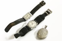 Lot 1110 - A ladies silver mechanical watch with ribbon strap