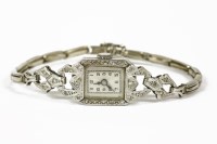 Lot 1000 - An Art Deco ladies diamond set mechanical cocktail watch
