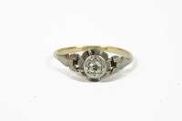 Lot 1036 - An Edwardian gold single stone diamond ring
