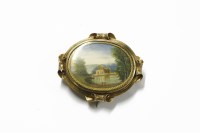 Lot 1037 - A Victorian gold painted miniature mounted brooch/pendant