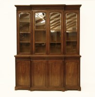 Lot 1628 - A Victorian walnut breakfront bookcase