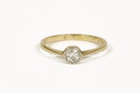 Lot 1003 - A gold single stone old cut diamond ring