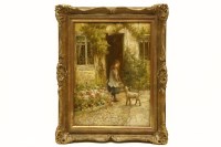 Lot 1496 - James Townshend
A GIRL FEEDING A LAMB IN A COTTAGE DOORWAY
Signed