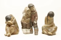 Lot 1234 - Three large Lladro Inuit figures