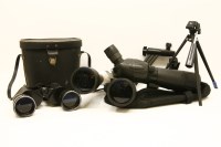 Lot 1362 - Two pairs of binoculars together with a spotting scope