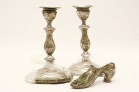 Lot 1164 - A pair of silver candlesticks