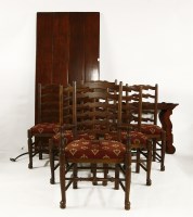 Lot 1695 - A modern Spanish design refectory table 204cm x 92cm x 75cm together with six dinging chairs