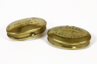 Lot 1220 - Two late 19th century Welsh brass tobacco boxes