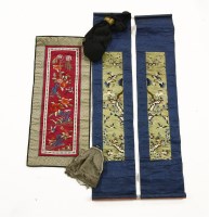 Lot 1146 - Three Chinese embroidered silk wall hangings