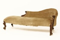 Lot 1768 - A Victorian carved mahogany chaise longue