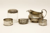 Lot 1116 - Silver items to include a Georgian jug