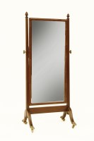 Lot 1810 - A Georgian style mahogany cheval mirror