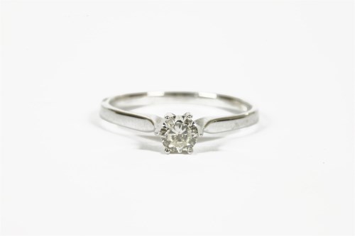 Lot 1092 - An 18ct white gold single stone diamond ring
