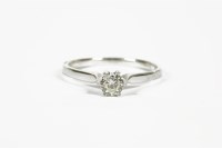 Lot 1092 - An 18ct white gold single stone diamond ring