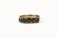 Lot 1001 - An Edwardian gold five stone graduated sapphire ring