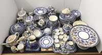 Lot 1324 - A large quantity of 19th century blue and white transfer printed pottery and porcelain