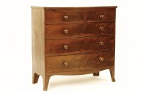 Lot 1605 - A mahogany bow front chest