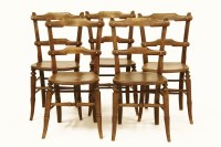 Lot 1686 - A set of five Victorian beech and elm kitchen chairs