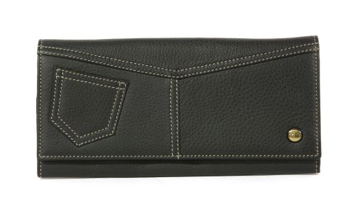 Lot 1250 - A Christian Dior black grained calfskin leather wallet with contrasting stitching
