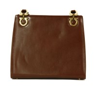 Lot 1383 - A Salvatore Ferragamo brown leather shopper-style handbag
