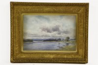Lot 1594 - George Russel Gowans (British 1843-1924)
River landscape with angler
Watercolour on paper
Signed lower left
36 x 53 cm